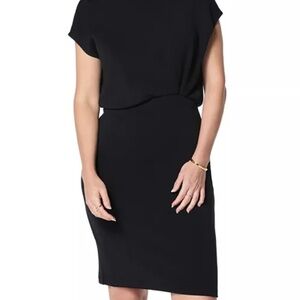 NWT Spanx Air Essentials Gathered Waist Dress Black Size Small